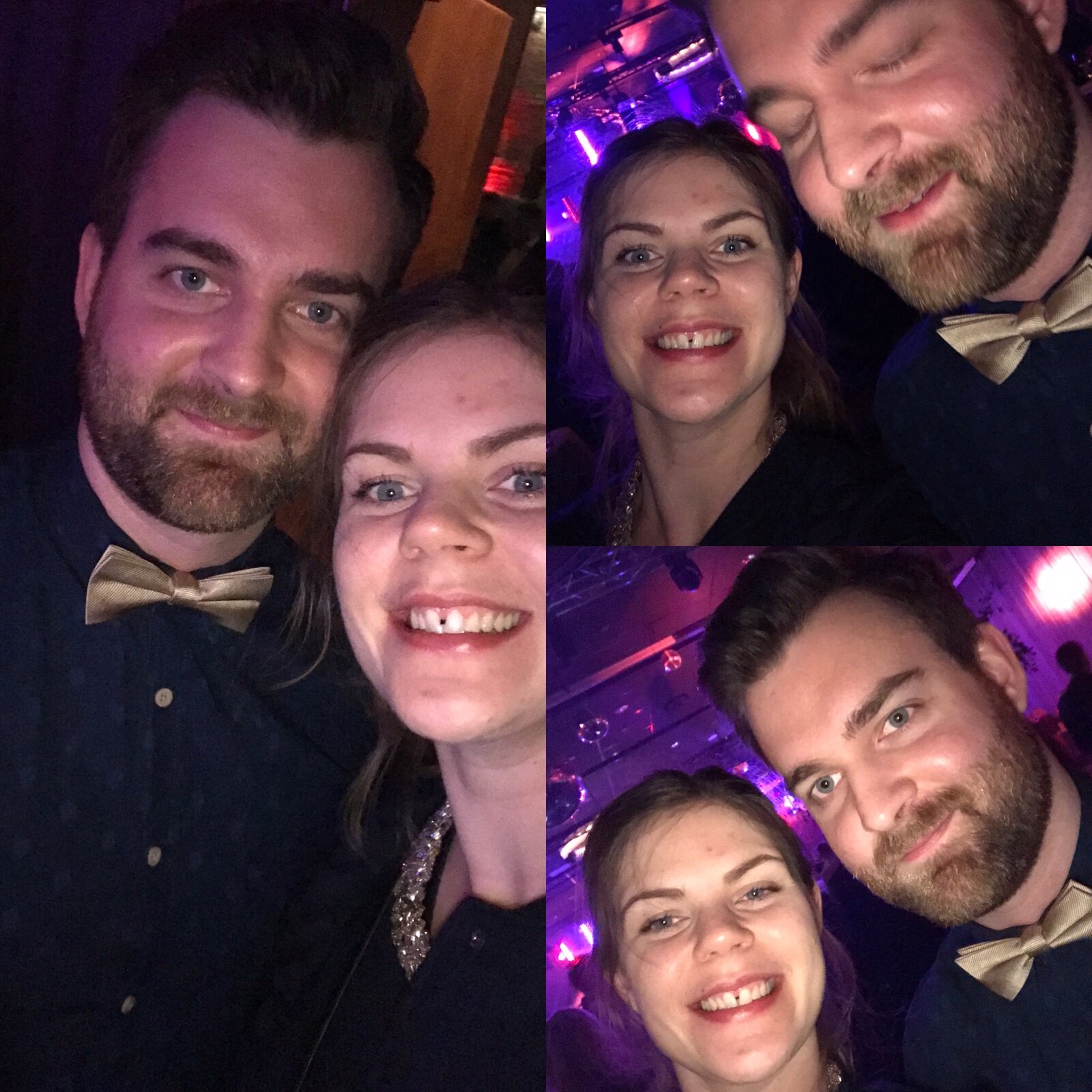 Martin and Erica in bow ties, both beaming