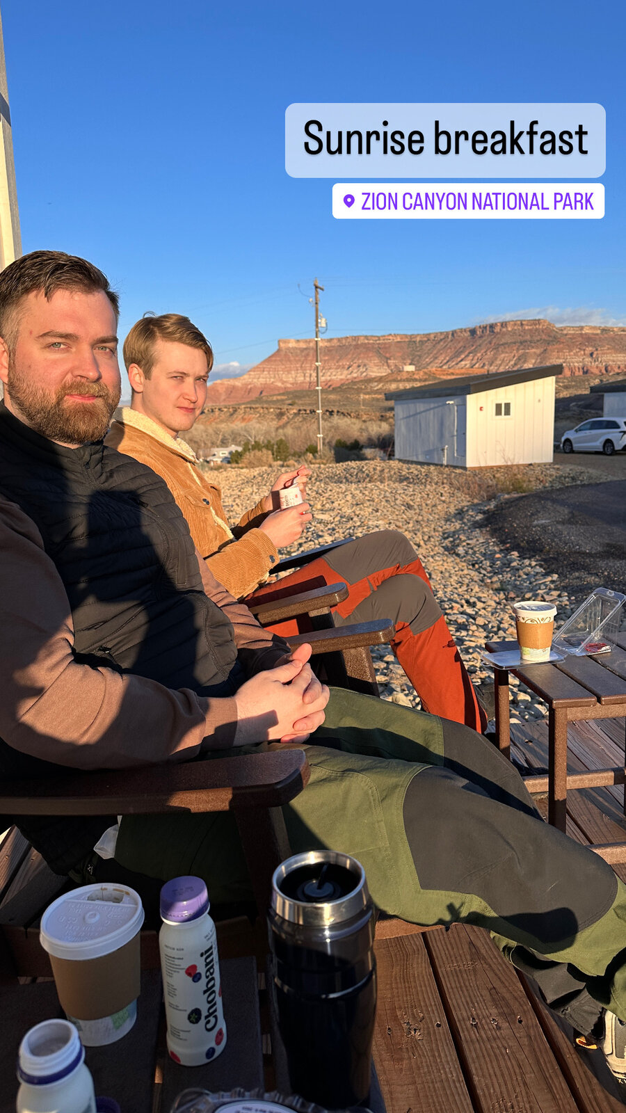 Martin & Alex, Zion sunrise breakfast