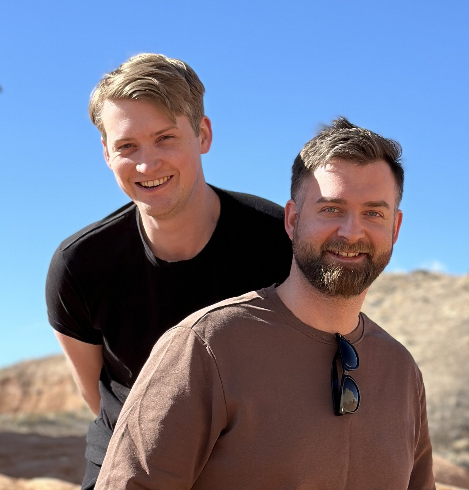 Martin & Alex, red rocks, biggest smiles
