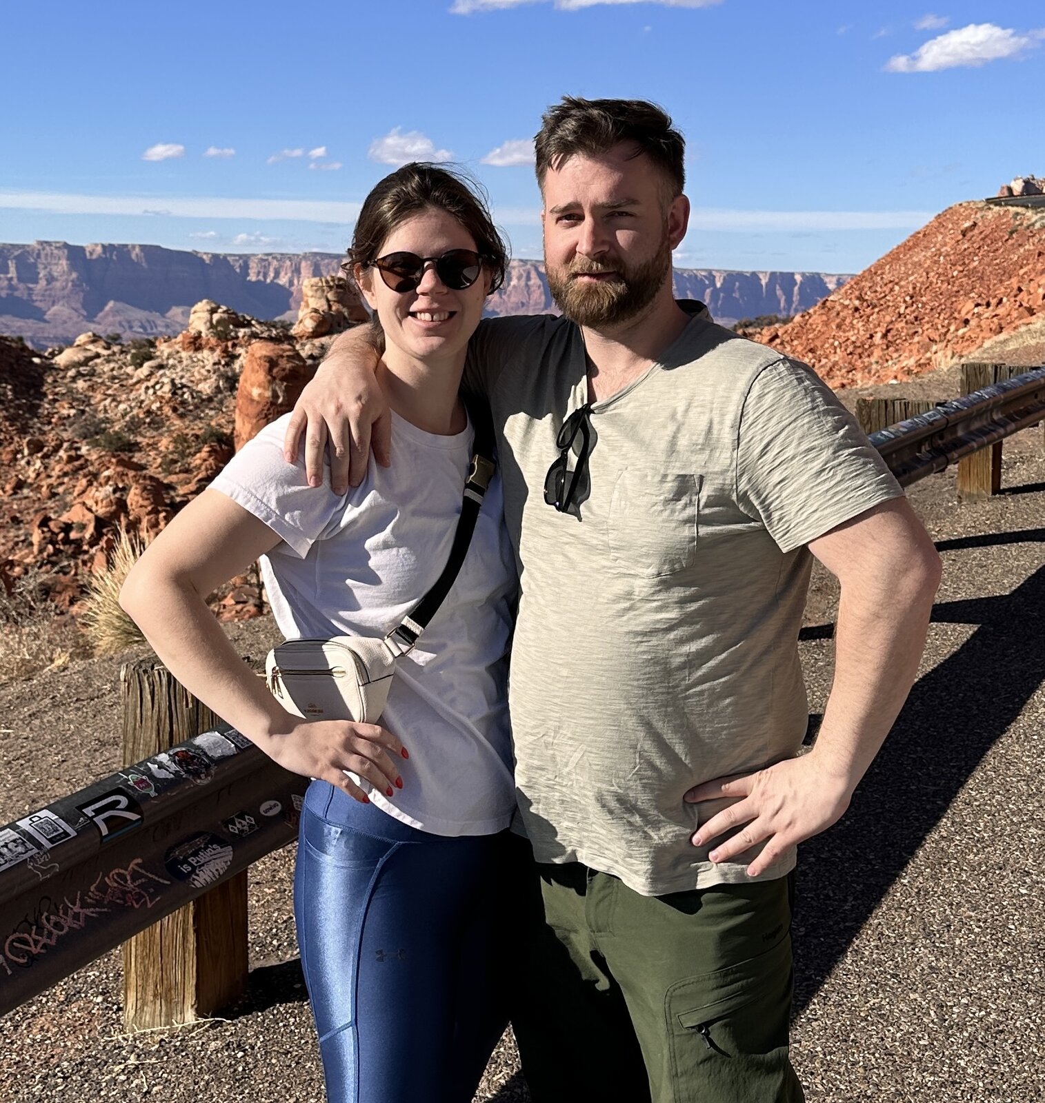Erica and Martin at the Grand Canyon, arm around shoulder