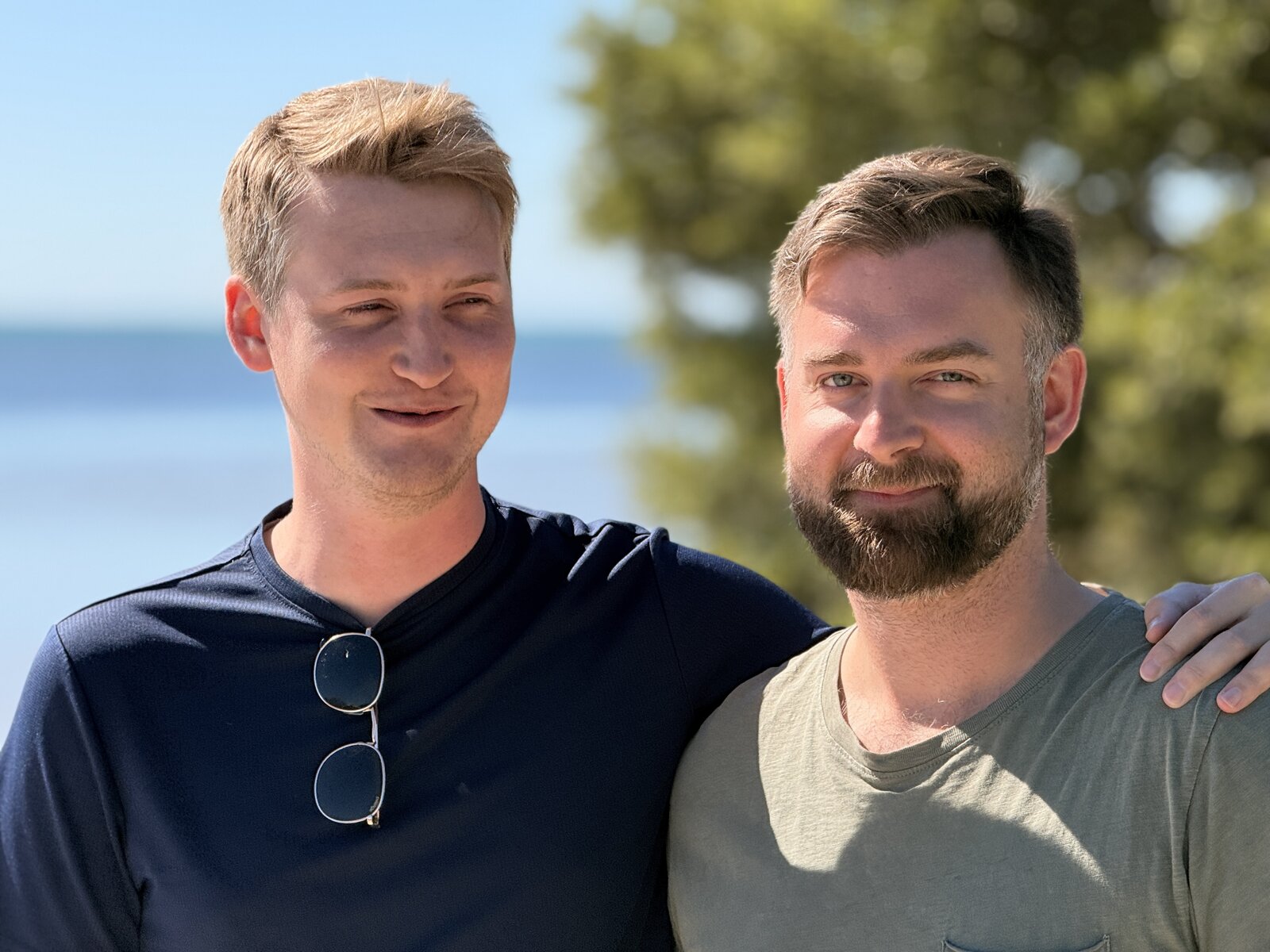 Martin and Alex, lakeside portrait